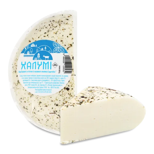 Сир Козиний В/ґ З М'ятою Халумі Capretta, 1 кг