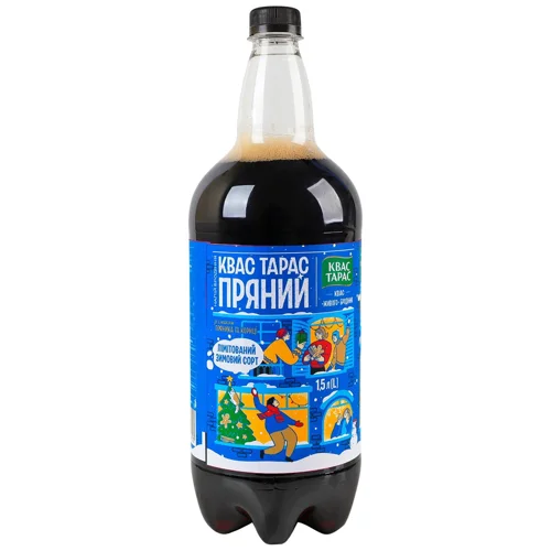 Напій бродіння Квас Тарас Пряний зі смаком пряника та кориці 1,5л