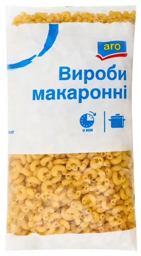 Вироби макаронні Ріжки любительські Aro м/у 1кг
