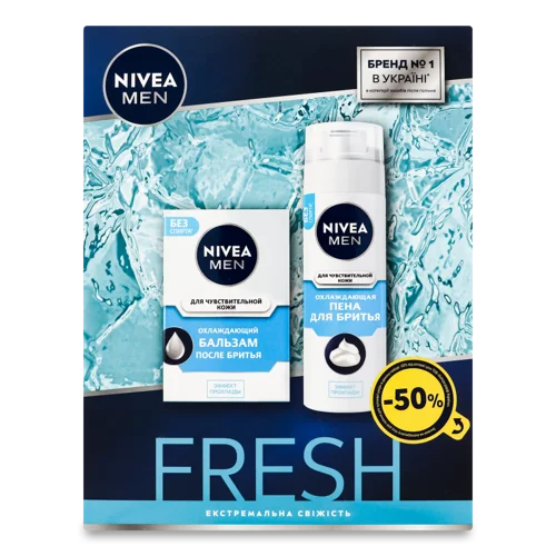 Косметичний Набір Піна для Гоління + Бальзам Після Гоління Fresh Nivea Men, 1шт
