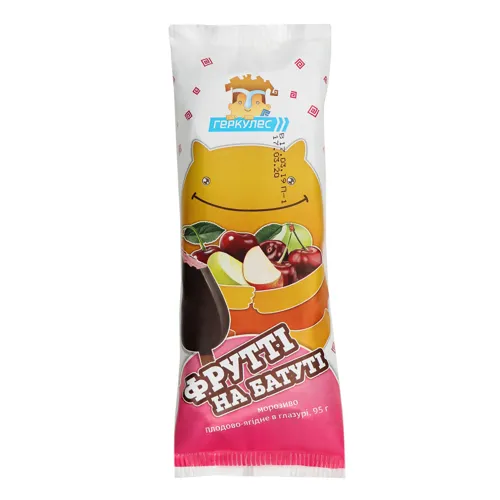 Морозиво плодово-ягідне в глазурі Фрутті на батуті Геркулес м/у 95г