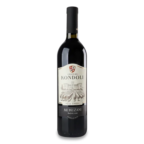 Вино Червоне Сухе Вищого Ґатунку Mukuzani Chateau Kondoli, 0.75л, 11-13%