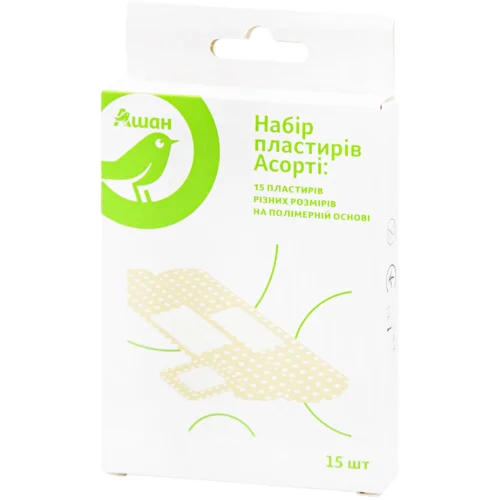 Набір пластирів Auchan Асорті 15шт
