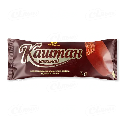 Морозиво Три Ведмеді Каштан шоколадне глазуроване 70г