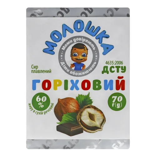 Сир плавлений 60% Горіховий Молошка м/у 70г