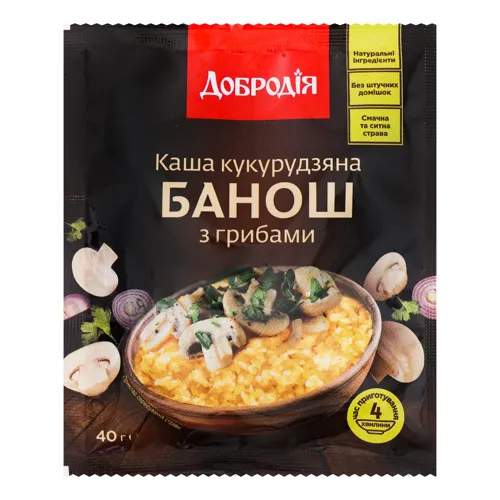 Каша кукурудзяна з грибами Банош Добродія м/у 40г