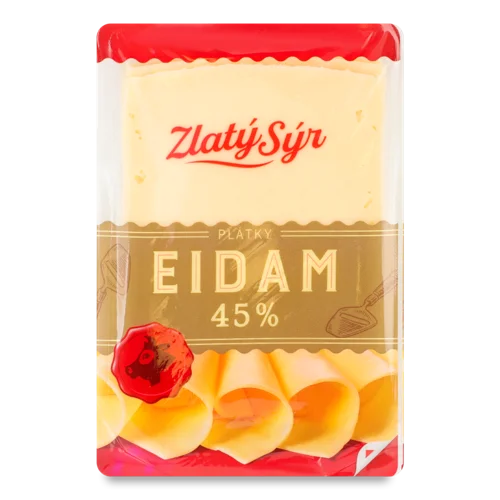 Сир Натуральний Напівтвердий Вищого Ґатунку Нарізаний Eidam Zlaty Syr, 150г