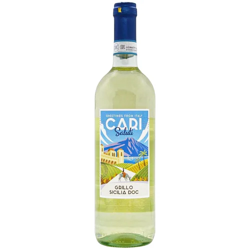 Вино Cari Saluti Grillo біле сухе 12% 0,75л