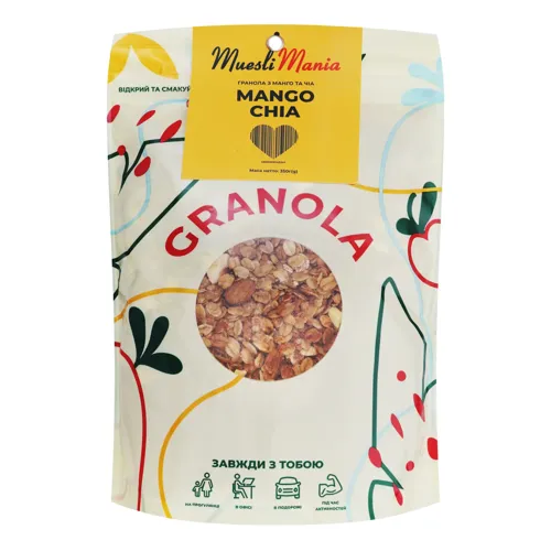 Сніданки сухі Гранола з манго та чіа Mango-Chia Muesli Mania д/п 350г