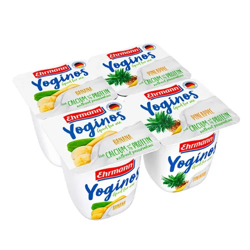 Йогурт Ehrmann Yoginos банан-ананас 100г