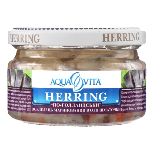 Сельдь філе мариноване в маслі По-голландськи Aqua Vita 210г