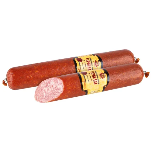 Ковбаса Фарро Сервелат варено-копчена вищий сорт 480г