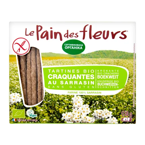 Хлібці з гречки безглютенові органічні LePaindesFleurs к/у 150г