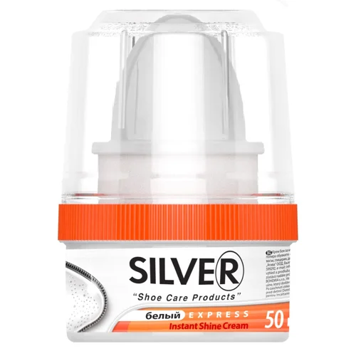 Крем-блиск для взуття Silver бiлий 50мл
