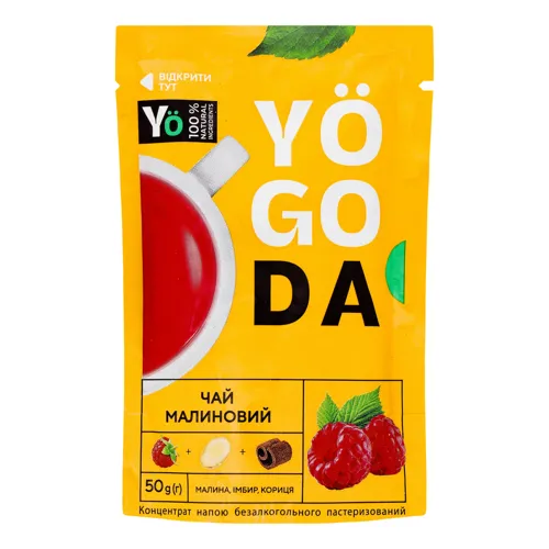 Концентрат напою безалкогольного Чай малиновий Yogoda д/п 50г