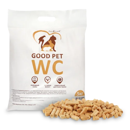 Наповнювач для туалету Pet care GoodpetWC універс дерев'яний