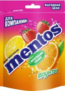 Mentos 82148 PERFETTI драже жув. Фруктовий мікс 140г