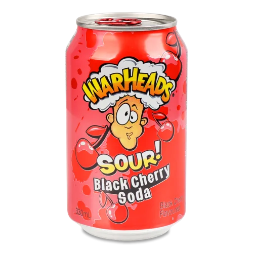 Напій Warheads Sour! Газований Напій Чорна Вишня, з/б, 0.33л