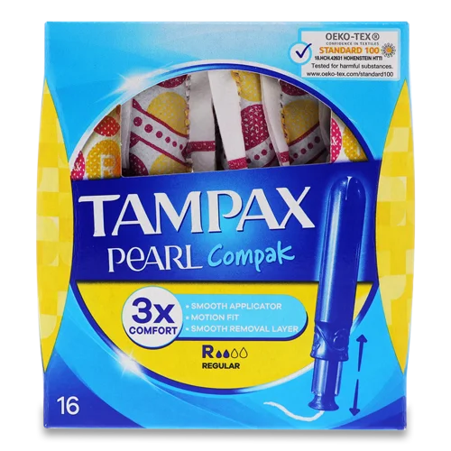 Гігієнічні Тампони з Аплікатором Regular Pearl Compak, 16 шт