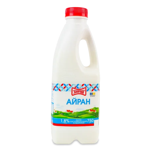 Айран Натуральний 1.8% Класичний Злагода п/пл, 750 г