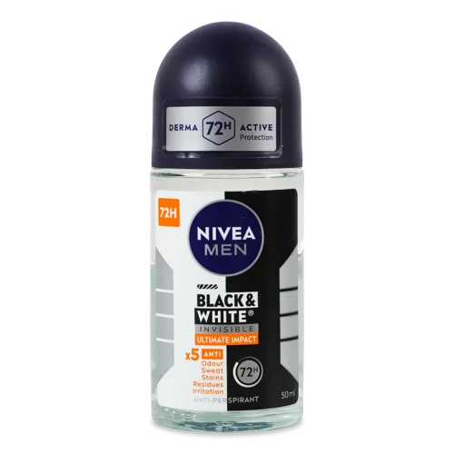 Антиперспірант Nivea Men Ultimate Impact Чорне та Біле невидимий, 50 мл
