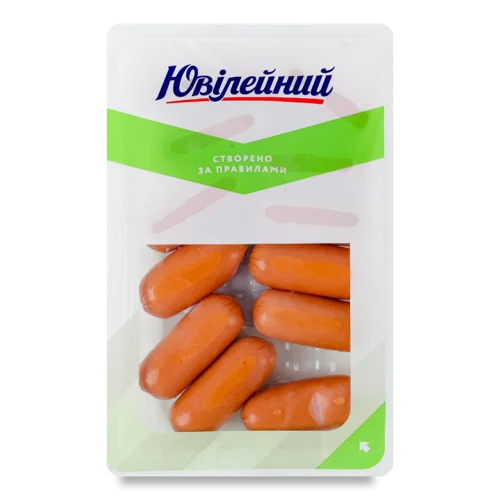 Сосиски Варені Міні З Гірчицею Ювілейний В/с Лоток, 0.25кг