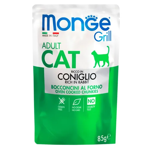 Корм вологий Monge Grill з кроликом для котів 85г