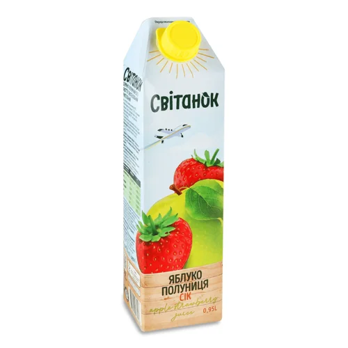 Сік Світанок яблуко, полуниця з м`якоттю,0,95л