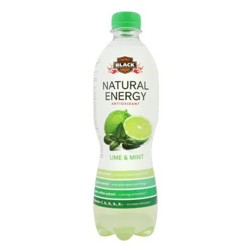 Напій енергетичний сильногазований безалкогольний Lime&Mint Natural Energy Black 0.5л