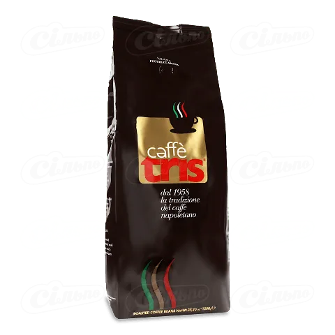 Кава зерно Caffe Tris смажена, 1000г