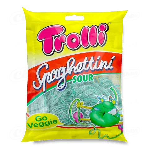 Цукерки Trolli «Спагетіні» кисле яблуко, 100г