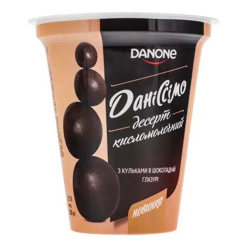 Десерт 6.5% кисломолочний з кульками в шоколадній глазурі Даніссімо ст 280г