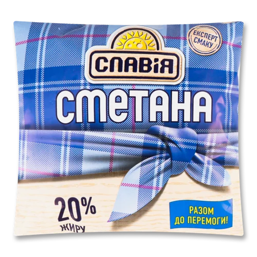 Сметана Пастеризована 20% Славія м/у, 350г