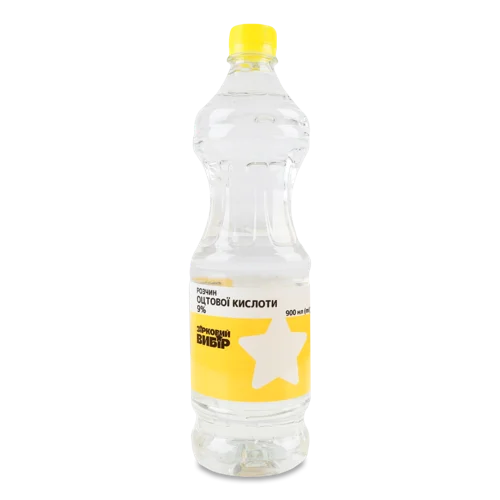 Оцтова Кислота 9% Вищого Ґатунку, Пластикова Пляшка, 900мл
