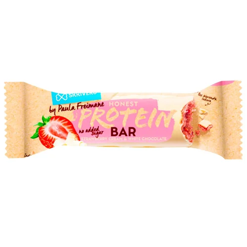 Протеїновий батончик SKRIVERU GOTINA з полуницею в білому шоколаді 45 г