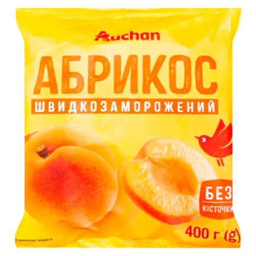 Абрикос Auchan без кісточки швидкозаморожений 400г