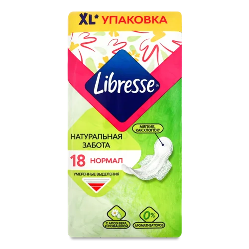 Гігієнічні Прокладки Нормал Натуральна Турбота Libresse, 18 шт