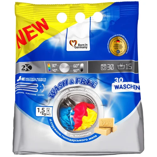 Пральний порошок Wash&Free Universal 1,5кг