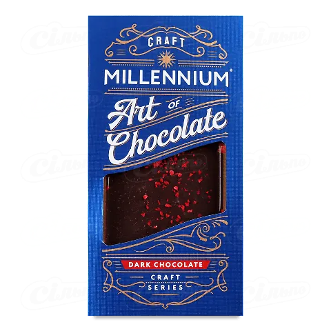 Шоколад чорний Millennium Craft Series з малиною, 100г