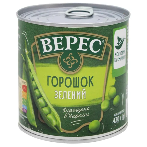 Горошок зелений Верес з/б 420г