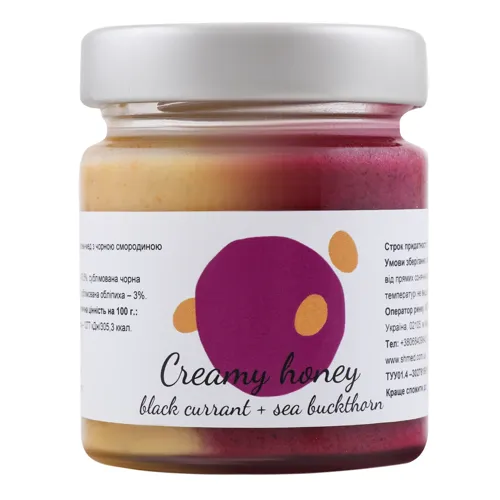 Крем-мед з чорною смородиною і обліпихою Мед-шмед 230г