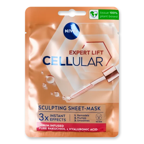 Маска-Контуринг Для Обличчя Тканинна Збагачена Сироваткою Cellular Expert Lift Nivea, 1шт
