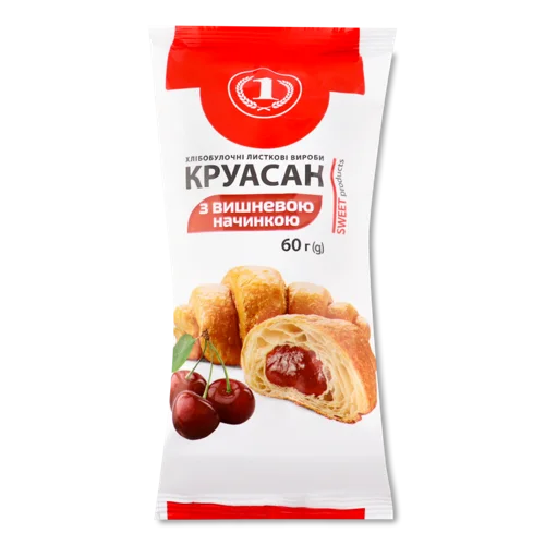 Круасан З Вишневою Начинкою, ТМ '1', в/ґ, 60г