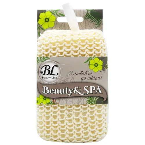 Мочалка-спонж Beauty Line сизаль бавовняна SPA 412256