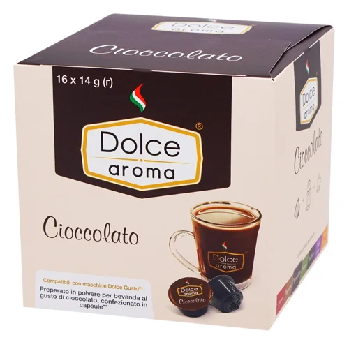 Напій розчинний Dolce Aroma Ciocolato зі смаком шоколаду в капсулах 16шт*14г