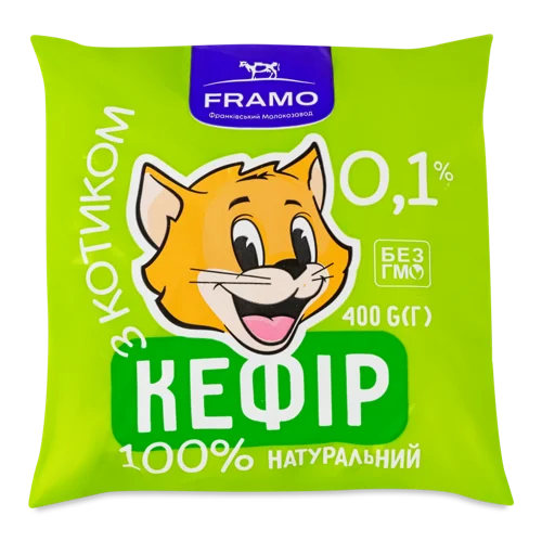 Кефір 0.1% Вищого Ґатунку Framo, 400 г