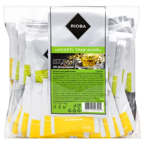 Набір чаїв Rioba Асорті трав`яний в пакетиках 100шт