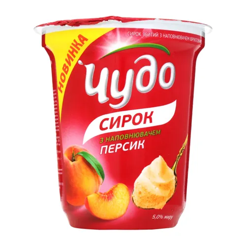Сирок чудо збитий Персик 5%, 230г