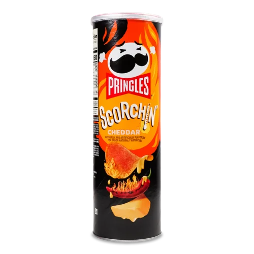 Снек Пікантний Pringles, Смак Сир Чеддер Гострий, в/ґ, 150г
