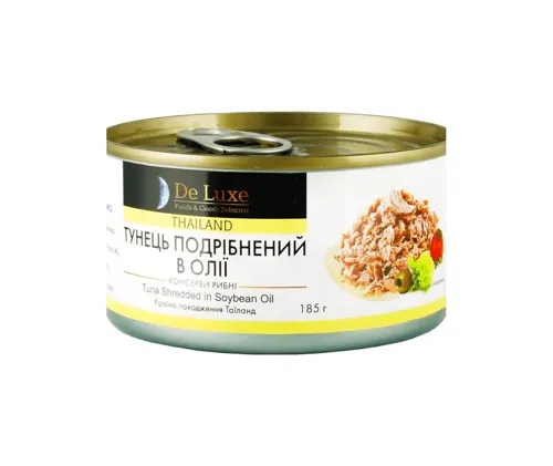 Консерви De Luxe Foods & Goods Selected Тунець подрібнений в олії з/б 185г